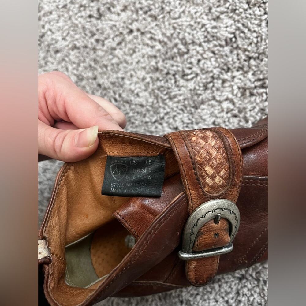 Ariat Heritage Buckle Ankle Booties Western Cowgirl Moto Horsegirl Size 7.5 - Picture 7 of 8